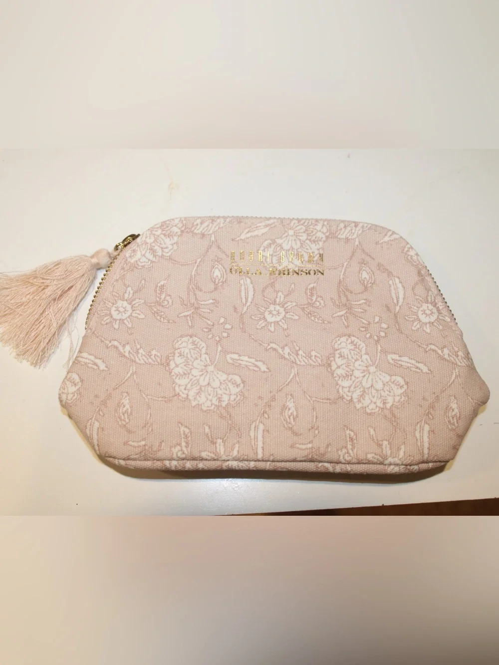 Bobbi Brown x Ulla Johnson Limited Edition Pink Floral Canvas Makeup Bag Pouch